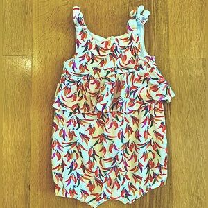 Hot Pepper Print Romper